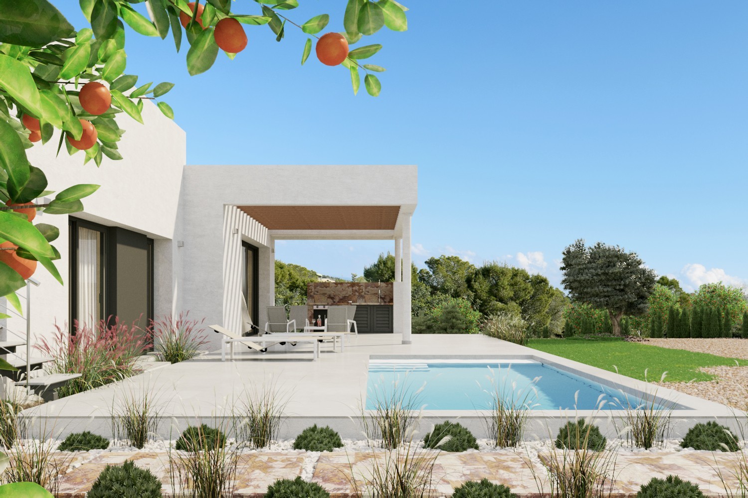 If you want to live in a natural paradise with all the comforts, visit the Mandarino Development: New build villas for sale in Las Colinas Golf